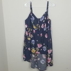 Floral high low tank top